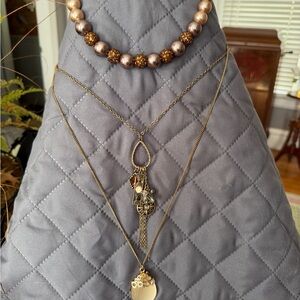 Gold-Tone Layered Pendant Necklace Set - Women Jewelry